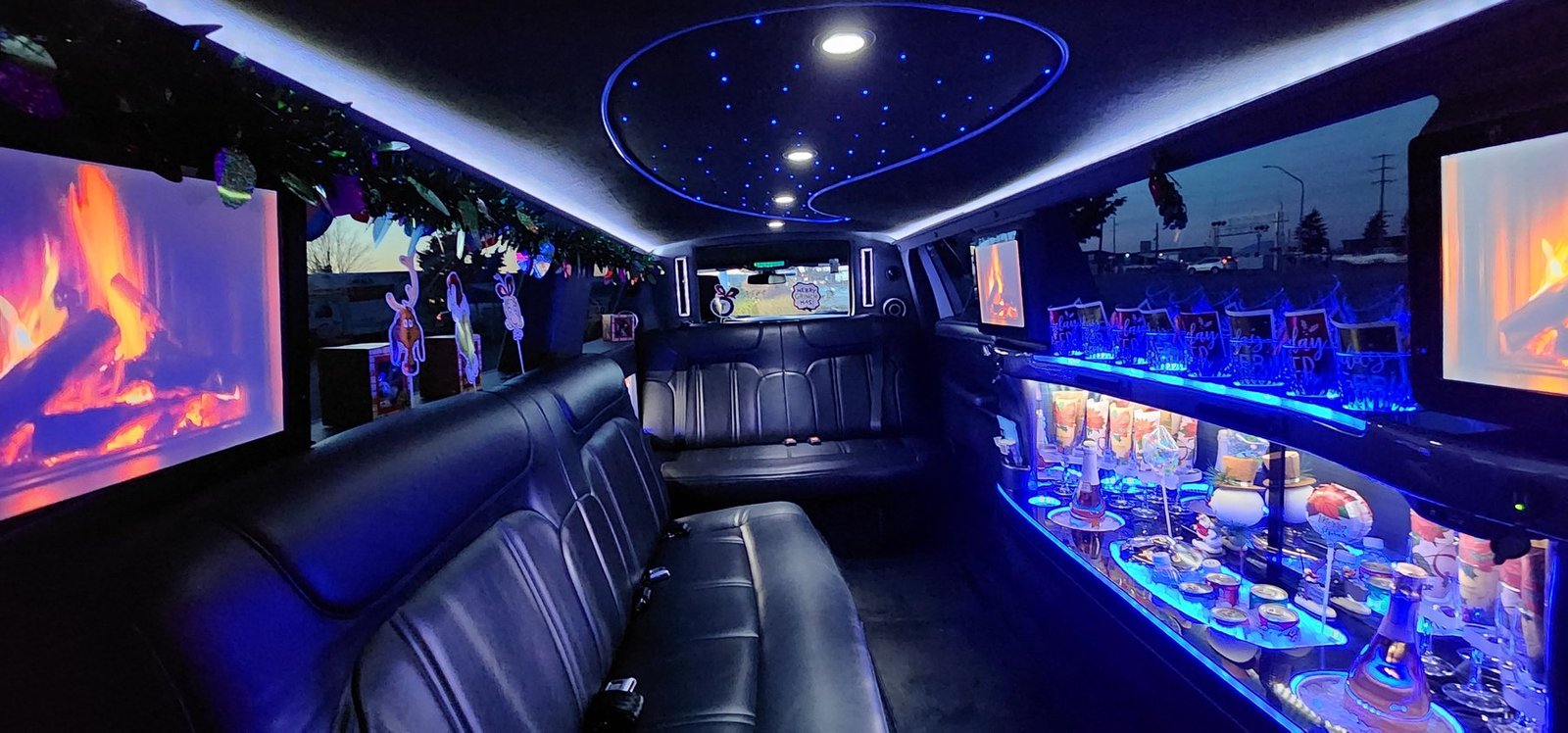 Stretch limousine interior